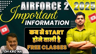 Air Force 2 2025 Online Free Classes Announcement  Air Force New Vacancy 2024 Airforce Free Classes [upl. by Aisat]