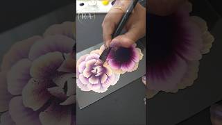 🩷❤️ INCREDIBLE FLOWER Painting on glass Acrylic Painting shorts [upl. by Manthei]