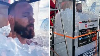 A Polish man spent four hours under ice and entered in the Book of Records VIDEO [upl. by Inalaek]