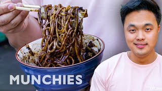 Make Jajangmyeon Korean Noodles In A Black Bean Sauce  Quarantine Cooking [upl. by Lumbye988]