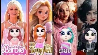 who Will win BARBIE girl vS RAPUNZEL vS ENID Sinclair vS EMMA My Talking Angela 2 😻❤️ [upl. by Prescott517]