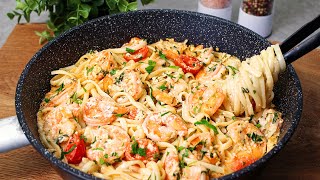 Ich habe noch nie so lecker gegessen Pasta mit Garnelen in einer cremigen Sauce [upl. by Yaron]