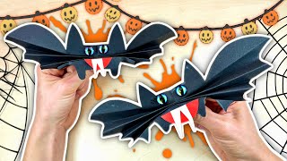 Origami Flapping Bat 🦇 for Mystical Holiday 👻 How to make Paper Craft Bat DIY for Halloween 🎃 [upl. by Acherman43]