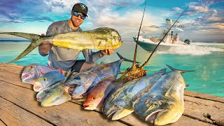 One Day Every Prized Florida Keys Species  Lobster Snapper Grouper Mahi Tuna Bay Boat Frenzy [upl. by Ariait]