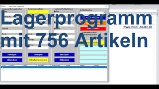 7 Lagerverwaltungsprogramm in Excel VBA mit 756 Artikelnummern selber erstellen [upl. by Llenrrad966]