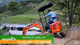 MINI EXCAVADORA RHINOCEROS XN129 con motor KUBOTA de 14HP🦾✅ [upl. by Ahsiekat288]