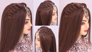 Easy Waterfall braid l Easy Open Garba Hairstyles l Front variation l Wedding Hairstyles Kashees [upl. by Assilim]