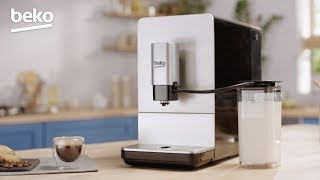 Beko  Machine Expresso avec broyeur et carafe à lait  CEG5331X [upl. by Noisla]