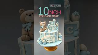 Super cute marshmallow fondant bear with rice crispy baby blocks [upl. by Drice848]