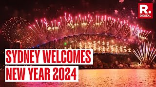 Australia Welcomes New Year With Fireworks Over Sydney Harbour Bridge  Happy New Year 2024 [upl. by Rudolph496]