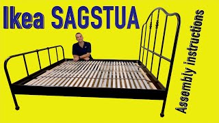 Ikea SAGSTUA Bed frame Assembly instructions [upl. by Lyrac407]