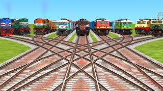 NINE TRAINS CROSSING AT CORVED BRANCHED RAILROAD TRICKStrainz simulatorrailway [upl. by Irtemed4]