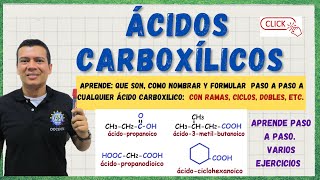 ACIDOS CARBOXILICOS Nomenclatura y formulación como nombrar acidos carboxilicos [upl. by Wallis]