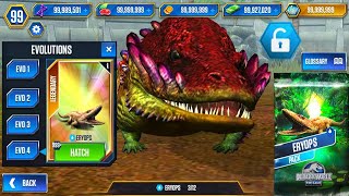 Eryops max feed out Jurassic world the game [upl. by Arocat]