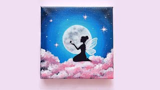 Fairy Dream Scenery  Step By Step Acrylic Painting Tutorial 🎨  Canvas Aesthetic scenery painting [upl. by Engud]