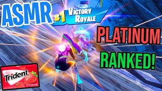 ASMR Gaming 🤩 Fortnite Ranked Platinum Win Relaxing Gum Chewing 🎮🎧 Controller Sounds  Whispering💤 [upl. by Nwavahs]