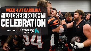 Week 4 vs Carolina Panthers  Locker Room Celebration [upl. by Eimaj259]