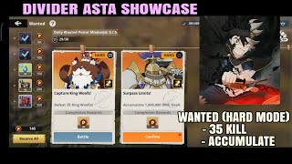 Wanted Poster Hard Mode  35 kill amp Accumulate Damage  Divider Asta Showcase [upl. by Desdemona24]