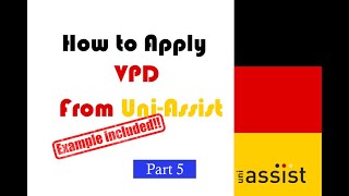 Applying VPD from Uniassist  Applying Masters Part 5  Tutorial [upl. by Inanaup42]