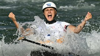 JO2024 le Français Nicolas Gestin médaille dor en canoë slalom  AFP [upl. by Rouvin584]