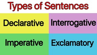 Type of sentences  Declarative Imperative interrogative exclamatory sentence Basic English grammar [upl. by Allicirp]