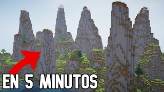 CÓMO CONSTRUIR MONTAÑAS INCREÍBLES en Minecraft [upl. by Grissom]