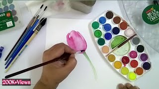 Watercolor tutorial in Hindi Watercolour supplies for beginners  Camel watercolour cakes part 1 [upl. by Sufur]