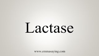 How To Say Lactase [upl. by Notaes]