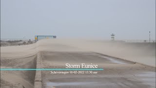 Storm Eunice Scheveningen 18 02 2022 13 30 uur [upl. by Ytak]