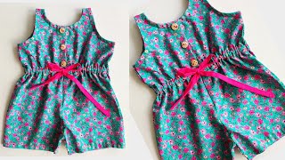 Baby Jumpsuit Cutting and stitching Very Easy Tutorial Baby Jumpsuit [upl. by Woodie]