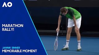 Jannik Sinner Wins HUGE 39Shot Rally in Mens Singles Final  Australian Open 2024 [upl. by Yanej]