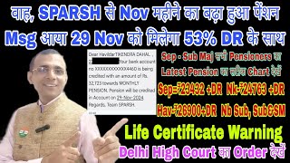 लो Nov का बढ़ा हुआ Pension SMS आया SPARSH से Latest Pension Chart देखें Life Certificate MSP [upl. by Brandise]