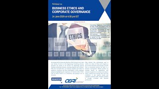 Webinar on quotBusiness Ethics and Corporate Governancequot [upl. by Akina]