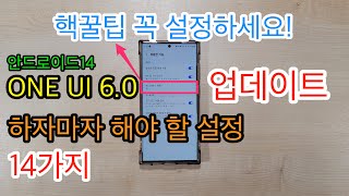 ONE UI 60 업데이트 하자마자 해야 할 설정 14가지Galaxy S23 Ultra ONE UI 60 [upl. by Riba]