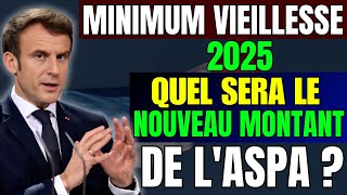 Minimum vieillesse 2025  quel sera le nouveau montant de lAspa [upl. by Sayer]