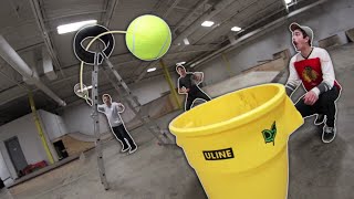 GIANT TENNIS BALL TRICK SHOTS [upl. by Eesyak]