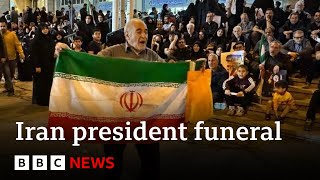 Crowds gather ahead of Iranian President Ebrahim Raisi funeral  BBC News [upl. by Adaiha328]