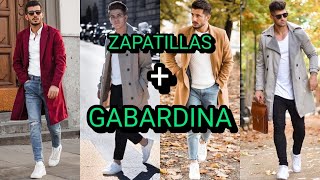 50 OUTFITS con GABARDINA  ZAPATILLAS para hombre ocasiones casuales Semi formales etc… [upl. by Rosenkrantz]