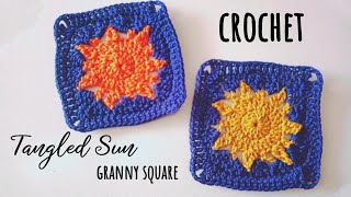 How to Crochet Sun Granny Square  Granny Square Crochet Tutorial [upl. by Yorgo]