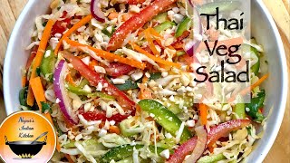 Veg Thai SaladVegetable SaladHealthy vegetable saladThai Style vegetable saladSalad recipe [upl. by Zipporah]