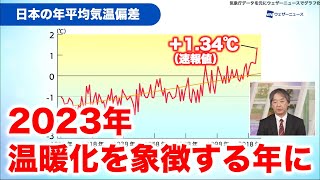 2023年は温暖化の進行を象徴する年に 日本の平均気温は過去にない高さ [upl. by Ahseyi]