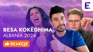 EUROWIZJA 2024 ALBANIA 🇦🇱 Besa Kokëdhima  Zemrën N’dorë REAKCJE [upl. by Barrie858]