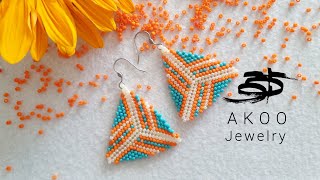 Peyote triangle earrings tutorial 8 beaded earrings [upl. by Rehotsirhc833]