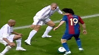 19 Year Old Messi Vs Roberto Carlos Cannavaro Ramos ● Lionel Messi vs Real Madrid 22102006 [upl. by Donough]