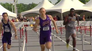 UNI Track and Fields Barth Advances to 110 Meter Hurdle Quarterfinals [upl. by Rebmyk]