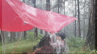 Amazing 😳👍🌩🎧HAPPY Solo CAMPING SAAT HUJAN PETIR TIDUR RILEX DALAM TENDA ASMR [upl. by Notgnimer]