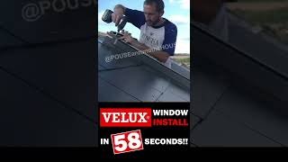 VELUX window install in 58 SECONDS How to fit a Velux window with slate flashing tutorial shorts [upl. by Vada]