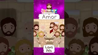 AMOR PÁSCOA JESUS LAVA OS PÉS DOS DISCÍPULOS · DESENHO BÍBLICO INFANTIL KIDS CRIANÇAS shorts [upl. by Winograd]