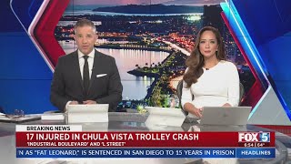 17 injured in Chula Vista trolley crash [upl. by Anilec84]