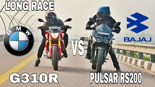 PULSAR RS200 VS BMW G310R  LONG RACE  Can RS200 Keep Up With BMW G310R [upl. by Annas]